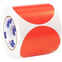 4 in Fluorescent Red Inventory Circle Labels 500/Roll