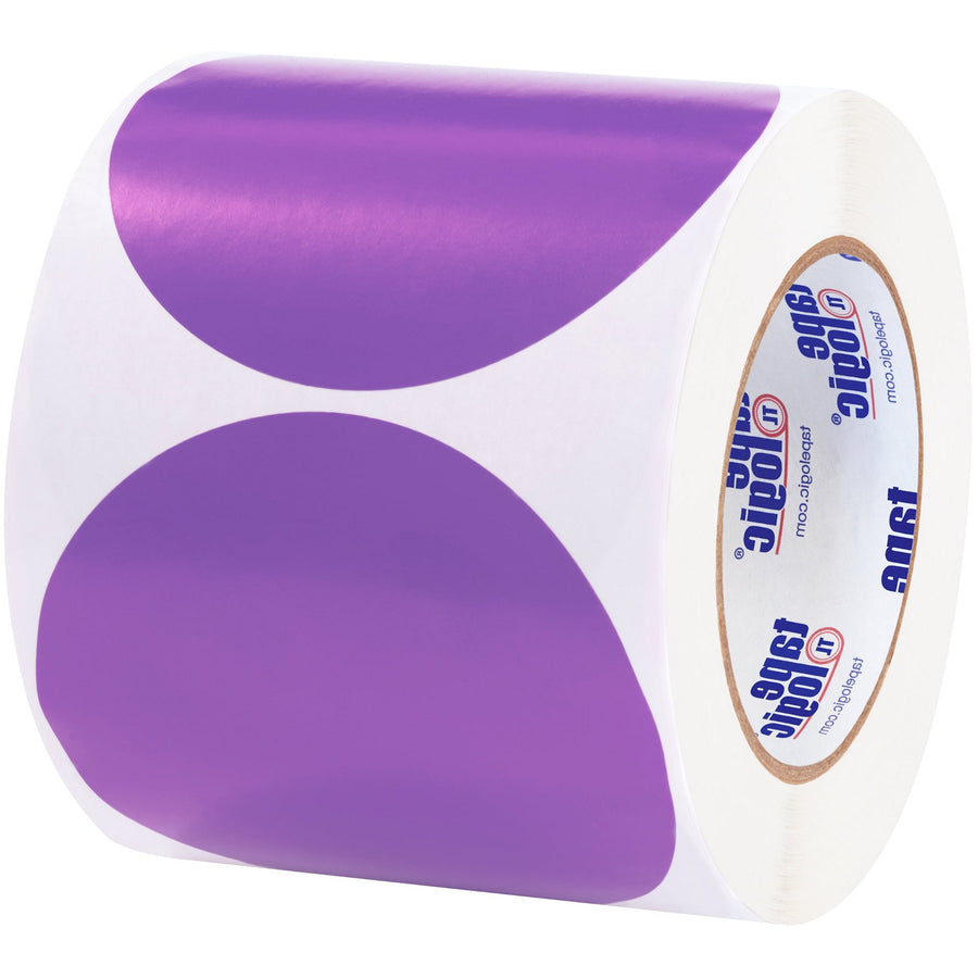 4 in Purple Paper Inventory Circle Labels 500/Roll DL615M - alias listing