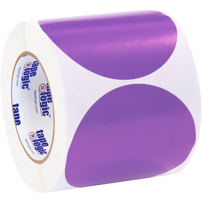 Bright 4" purple circle inventory labels deliver instant visual identification across your warehouse or distribution center. Made from writeable paper stock, these labels work seamlessly with standard pen and marker applications. Each roll contains 500 labels‚the essential tool for color-coded inventory management and facility compliance.