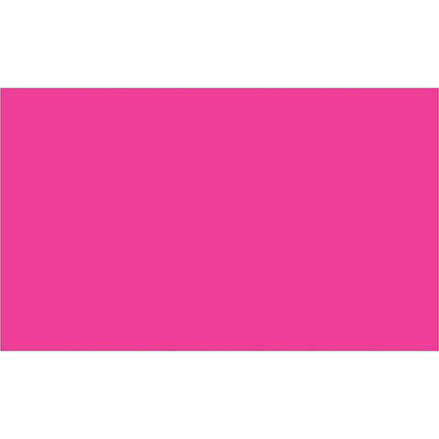 High-visibility 3x5" fluorescent pink rectangle inventory labels designed for rapid identification in warehouse and shipping environments. Paper material accepts pen and marker writing. Bulk 500-label rolls reduce per-unit costs and minimize reordering for logistics teams.