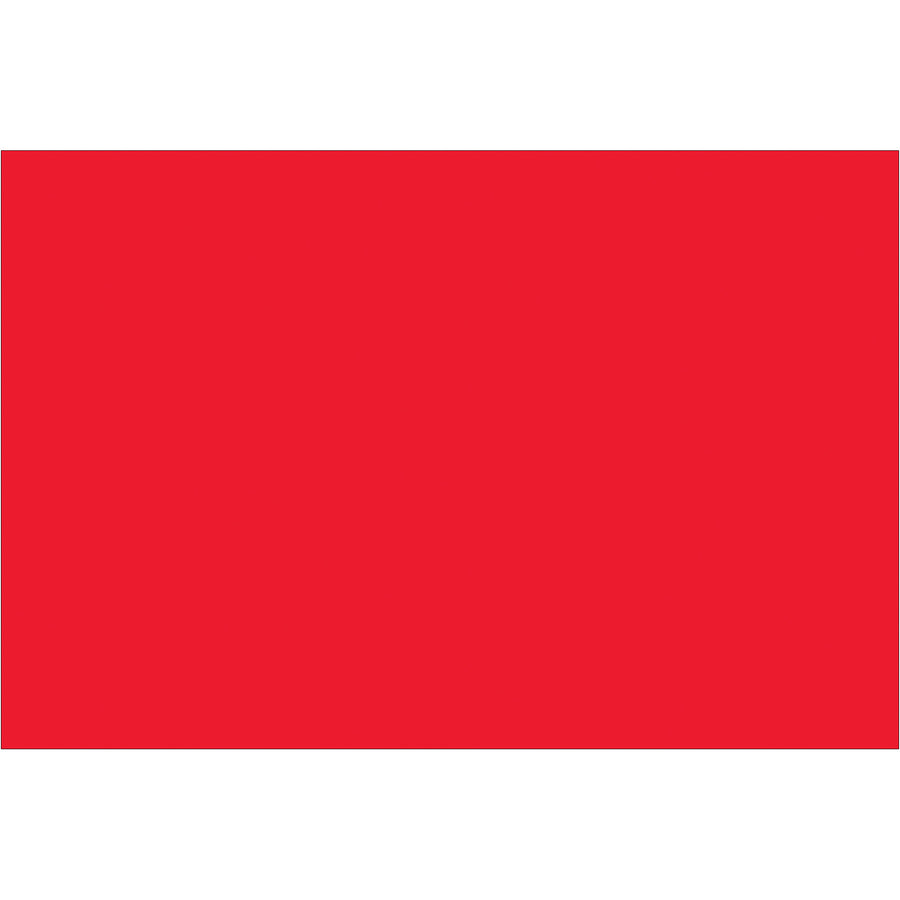 High-visibility 4x6" fluorescent red inventory rectangle labels on a convenient 500-label roll. Write directly on durable paper stock with pen or marker for instant warehouse identification. Compatible with tabletop and wall-mount dispensers for organized, efficient labeling workflows.