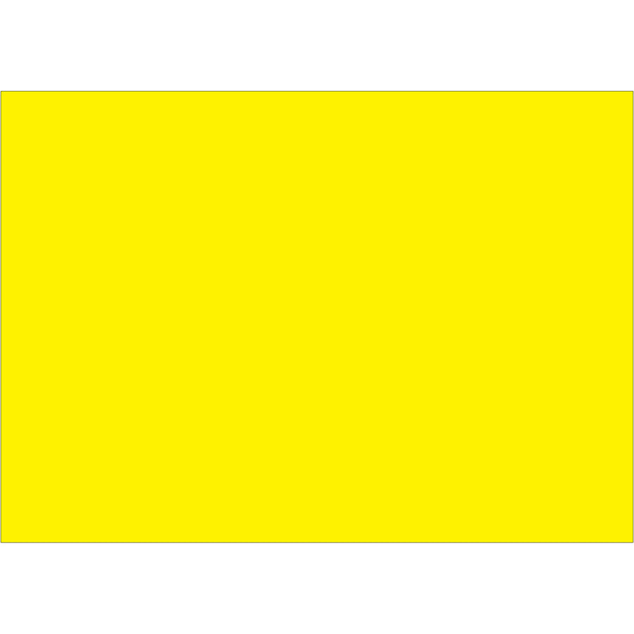 High-visibility 5x7" fluorescent yellow inventory rectangle labels designed for instant warehouse recognition and easy manual marking. Paper construction accepts pen and marker applications. 500 labels per roll with compatible tabletop and wall-mounted dispensers.