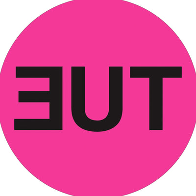1 in Fluorescent Pink Circle TUE Days of Week Labels 500/Roll DL6511 - alias listing