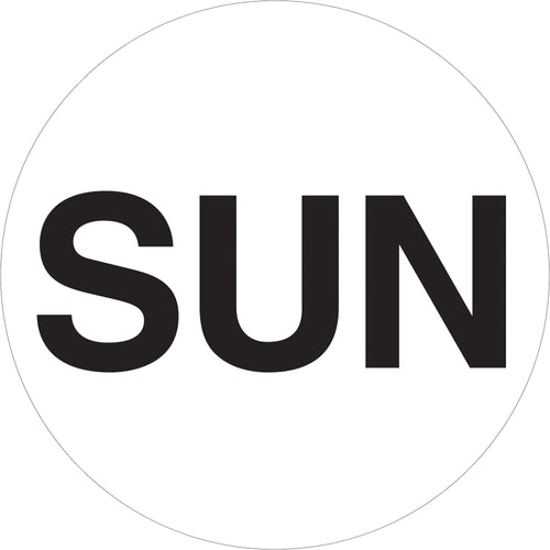 Streamline inventory rotation and compliance tracking with pre-printed Sun days of the week labels. 1