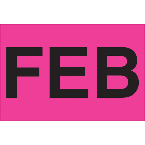 Organize and track inventory by month with high-visibility fluorescent pink pre-printed labels. 2x3