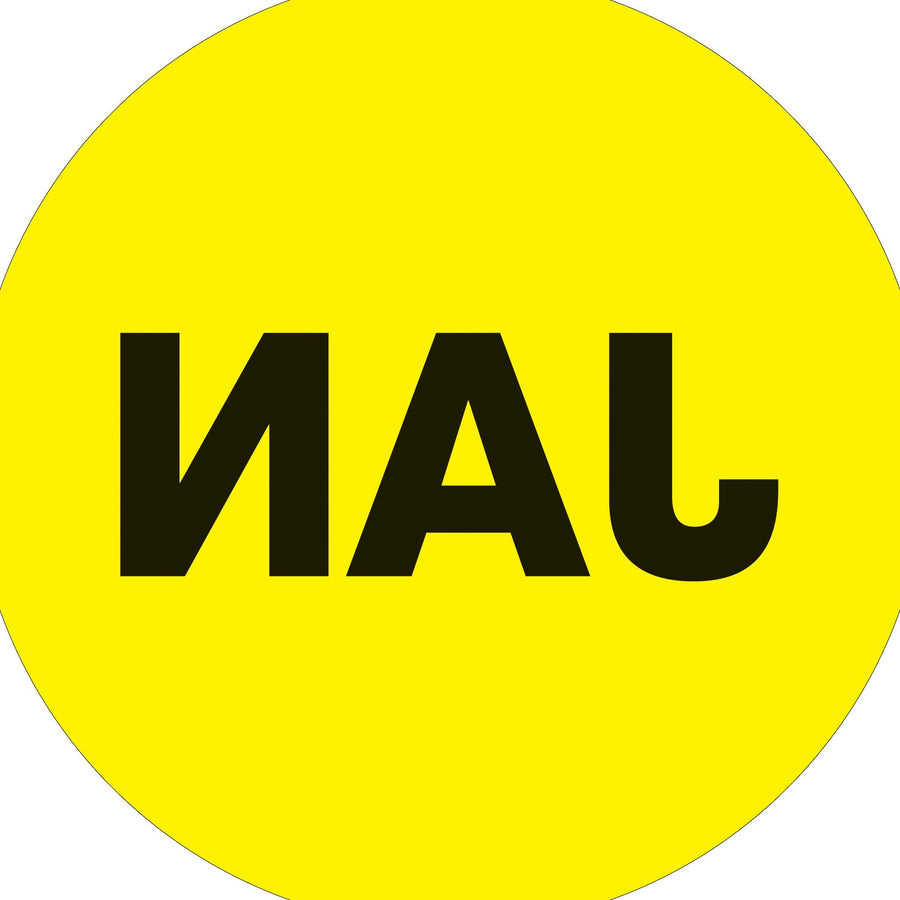 2 in Fluorescent Yellow Circle JAN Inventory Labels 500/Roll DL6735 - alias listing
