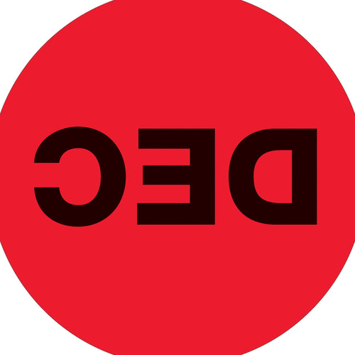 2 in Fluorescent Red DEC Circle Labels 500/Roll DL6748 - alias listing