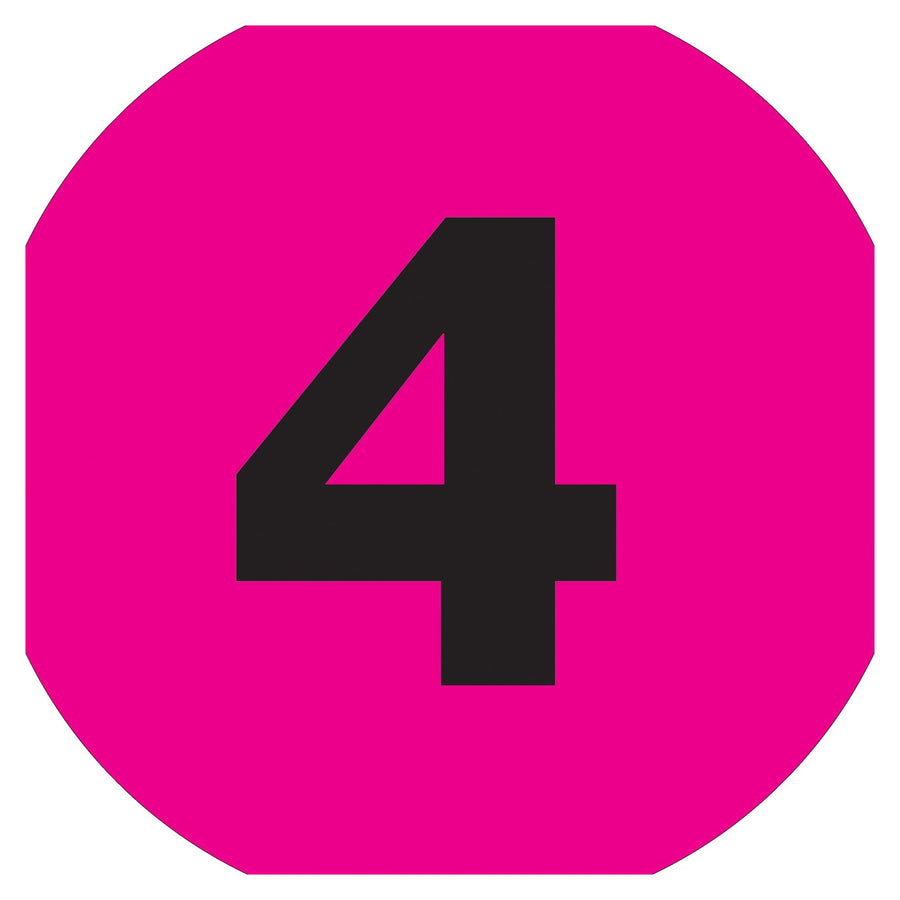 1 in Fluorescent Pink Circle Number Labels 500/Roll DL6754 - alias listing