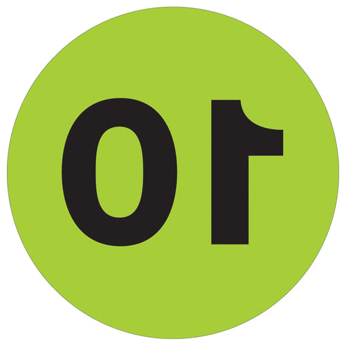 1 in Fluorescent Green Circle Number Labels 500/Roll DL6760 - alias listing