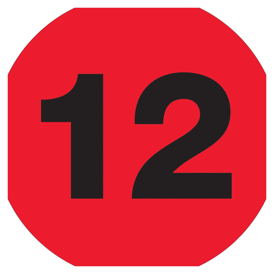 1 in Fluorescent Red Circle Number Labels 500/Roll DL6764 - alias listing