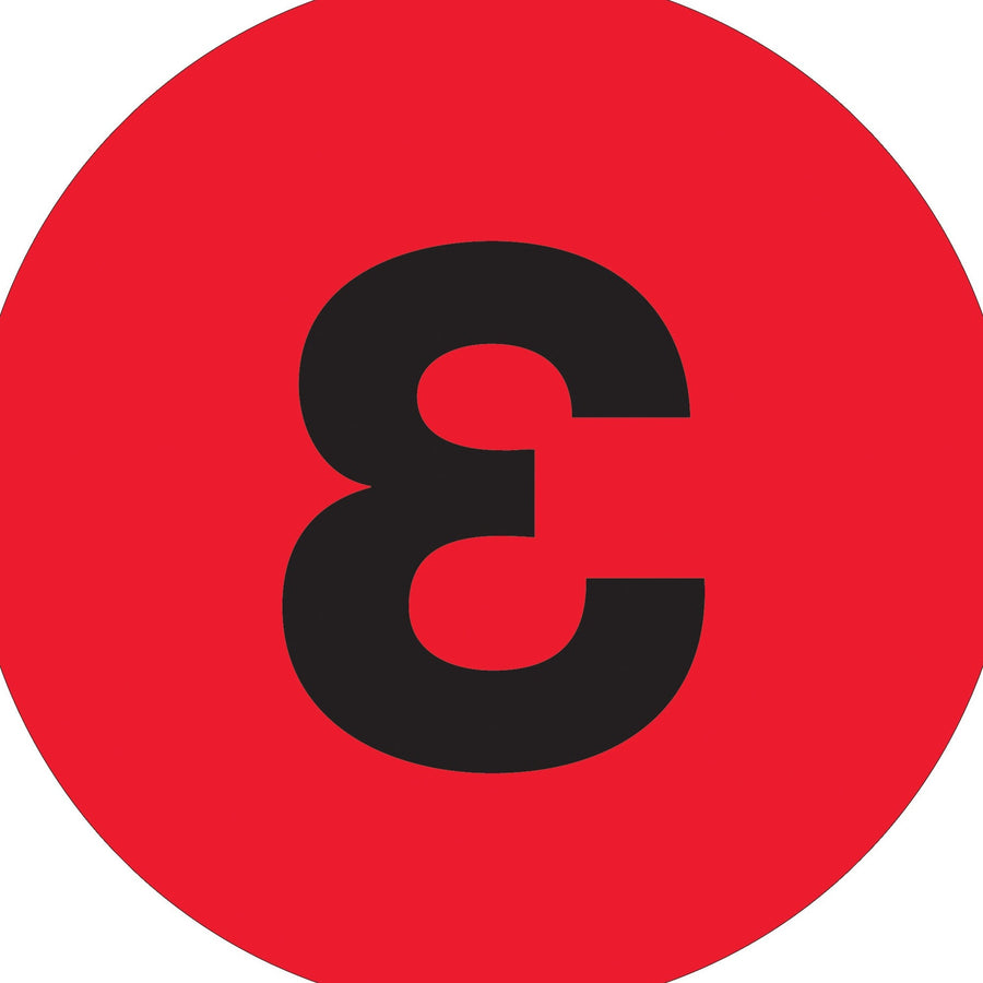 1 in Fluorescent Red Circle Number Labels 500/Roll DL6771 - alias listing