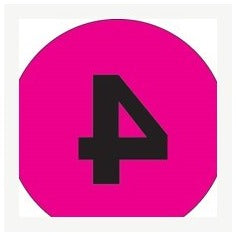 2 in Circle 4 Fluorescent Pink Number Labels 500/Roll DL6772 - alias listing