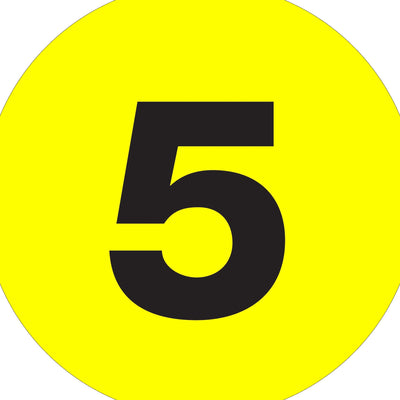 1 in Fluorescent Yellow Circle Number Labels 500/Roll DL6773 - alias listing