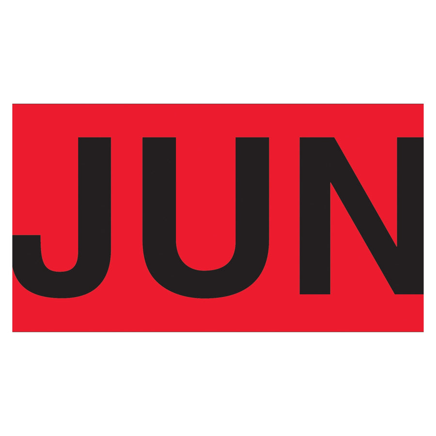 3x6 Fluorescent Red June Month Labels Pressure Sensitive 500/Roll DL6802 - alias listing