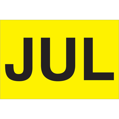 Speed up inventory dating and compliance tracking with these bright fluorescent yellow "JUL" month labels. Pre-printed on high-gloss paper in 2x3" format (500 labels per roll), these pressure-sensitive labels deliver instant visibility and organization for your logistics operations. Pair with our available tabletop or wall-mount dispensers for streamlined label application.