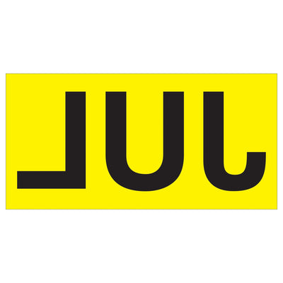 3x6 Fluorescent Yellow JUL Month Labels Pressure Sensitive 500/Roll DL6822 - alias listing