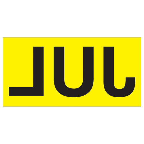 3x6 Fluorescent Yellow JUL Month Labels Pressure Sensitive 500/Roll DL6822 - alias listing