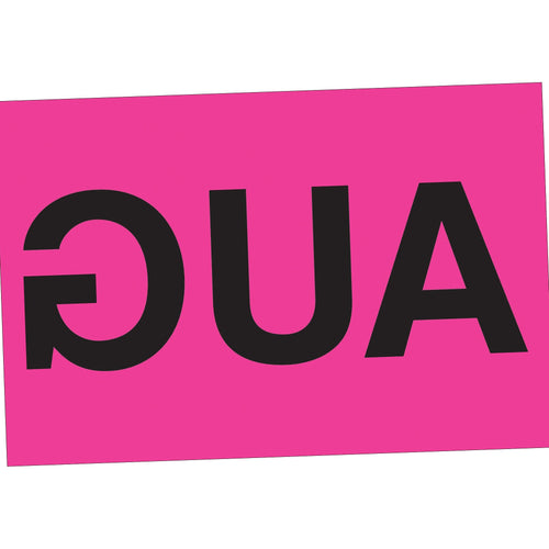 2x3 Fluorescent Pink August Month Labels Paper 500/Roll DL6841 - alias listing