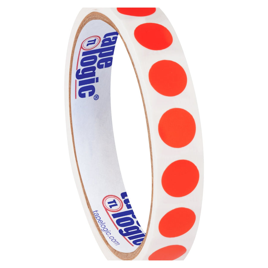 1/2 in Fluorescent Red Circle Inventory Labels 500/Roll DL690G - alias listing