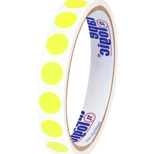 1/2 in Fluorescent Yellow Circle Inventory Labels 500/Roll DL690L - alias listing