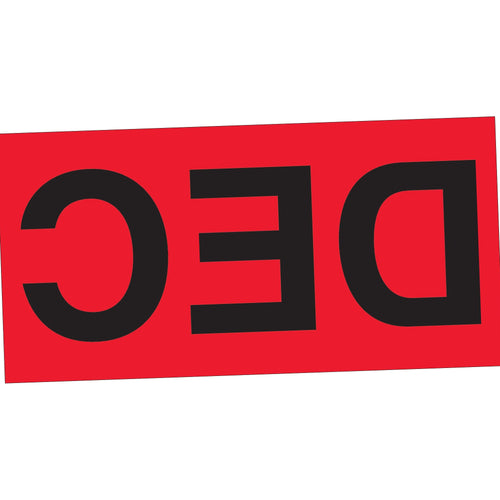 3x6 Fluorescent Red December Inventory Labels 500/Roll DL6922 - alias listing