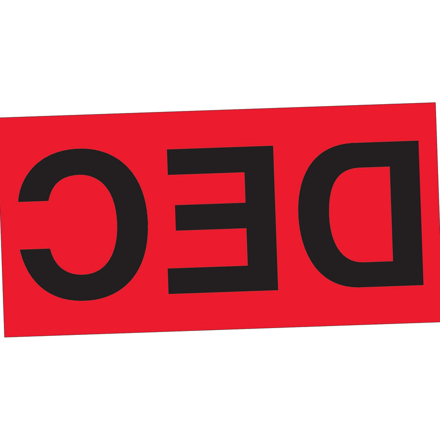 3x6 Fluorescent Red December Inventory Labels 500/Roll DL6922 - alias listing