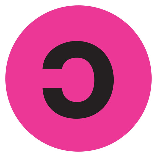 1 in Fluorescent Pink Circle Letter Labels Paper 500/Roll DL7004 - alias listing