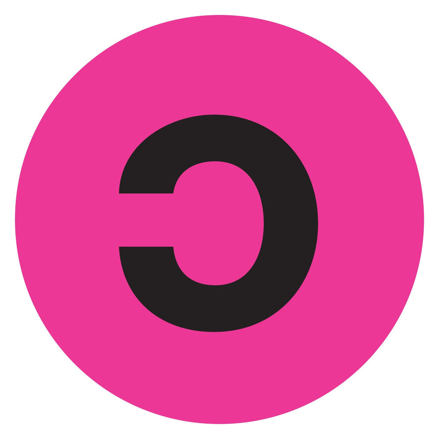 1 in Fluorescent Pink Circle Letter Labels Paper 500/Roll DL7004 - alias listing