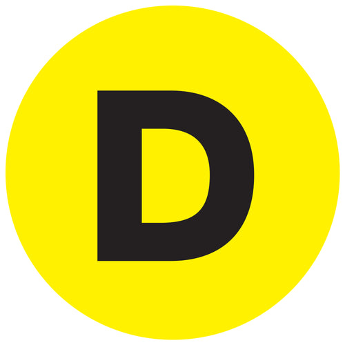 High-gloss fluorescent yellow circle labels deliver maximum visibility for inventory and asset identification in warehouses and distribution facilities. 1