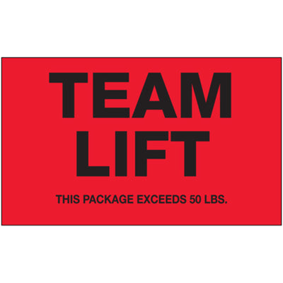 Maximize workplace safety with 3x5" fluorescent red Team Lift labels that demand attention on high-risk areas. Made from durable polyester with moisture-resistant acrylic adhesive, these 500-label rolls deliver consistent, long-lasting visibility in warehouses, logistics hubs, and manufacturing facilities. Pair with compatible tabletop or wall-mount dispensers for streamlined compliance workflows.