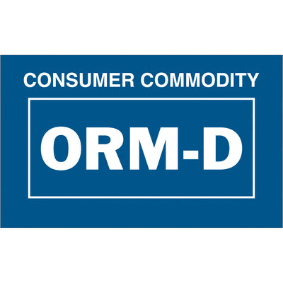 Ensure hazmat shipping compliance with these pre-printed ORM-D labels featuring DOT identification numbers. Semi-gloss coated paper construction (1 3/8" x 2 1/4") withstands warehouse handling and transportation conditions. Roll of 500 labels fits standard tabletop and wall-mount dispensers for easy workplace access.