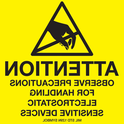 4x4 Anti-Static Caution Labels Semi-Gloss Paper 500/Roll DL9083 - alias listing