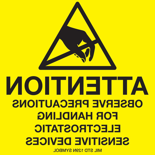 4x4 Anti-Static Caution Labels Semi-Gloss Paper 500/Roll DL9083 - alias listing