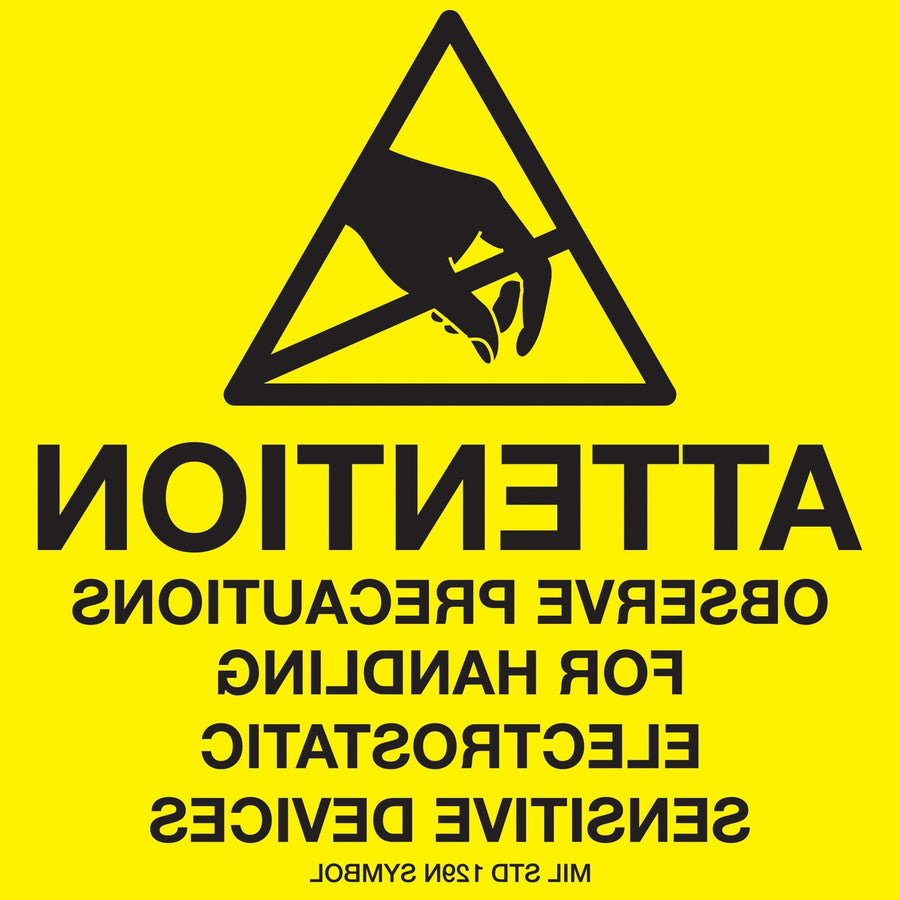 4x4 Anti-Static Caution Labels Semi-Gloss Paper 500/Roll DL9083 - alias listing