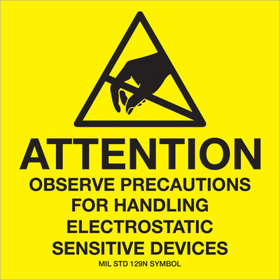Meet international shipping regulations with these 4x4" anti-static caution labels printed on semi-gloss coated paper. Each roll contains 500 labels, recognized across multiple countries for hazardous material handling. Pair with compatible tabletop or wall-mount dispensers for maximum warehouse efficiency.