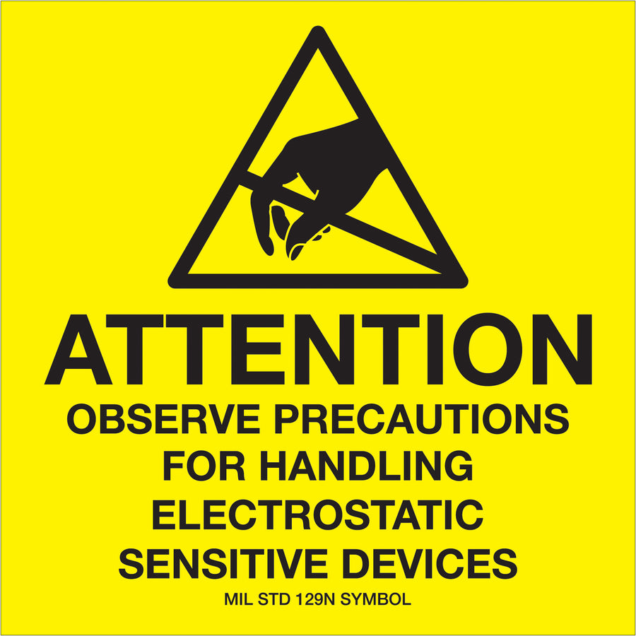 Meet international shipping regulations with these 4x4" anti-static caution labels printed on semi-gloss coated paper. Each roll contains 500 labels, recognized across multiple countries for hazardous material handling. Pair with compatible tabletop or wall-mount dispensers for maximum warehouse efficiency.