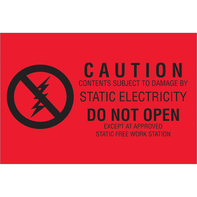 Protect sensitive electronics with internationally recognized 2x3" Static Damage warning labels. Semi-gloss coated paper resists moisture and handling wear. Roll of 500 labels ships fast‚dispenser options available for seamless workplace integration.