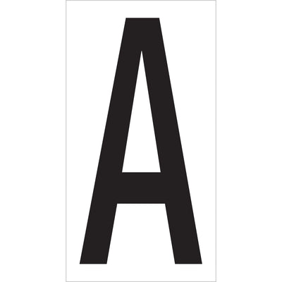 Clearly mark warehouse locations, racks, and inventory with professional-grade 3.5" vinyl letter labels. Black text on white background with permanent adhesive backing ensures labels stay put in high-traffic environments. Each case includes 50 labels (4" x 2.125" format) ready to apply.