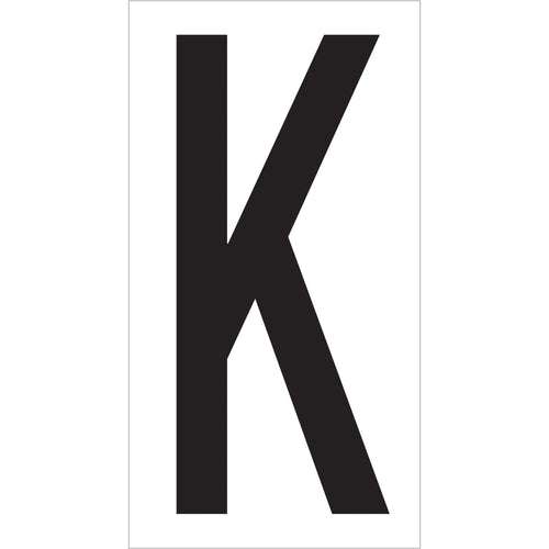 Permanent adhesive-backed vinyl letter labels sized 3.5