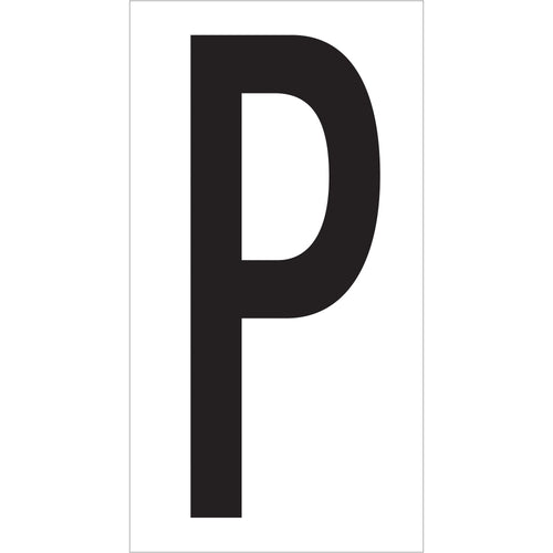 Industrial-grade vinyl warehouse letter labels designed for permanent rack identification and location marking. Each 3.5