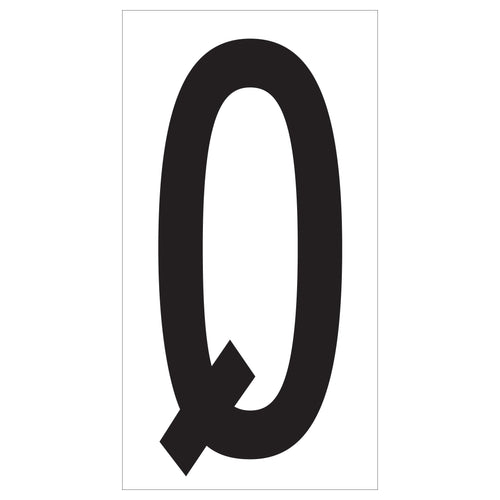3.5 in Black/White Q Vinyl Warehouse Letter Labels 50/Case DL9310Q - alias listing