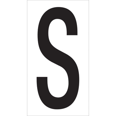 Permanently mark warehouse locations and racks with these durable 3.5" vinyl letter "S" labels. Pre-sized 4" x 2.1/8" labels feature heavy-duty adhesive backing for long-lasting clarity and compliance visibility. Case of 50 labels ready to apply.