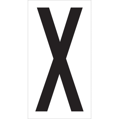 Professional-grade vinyl letter labels designed for warehouse location marking and rack organization. 3.5