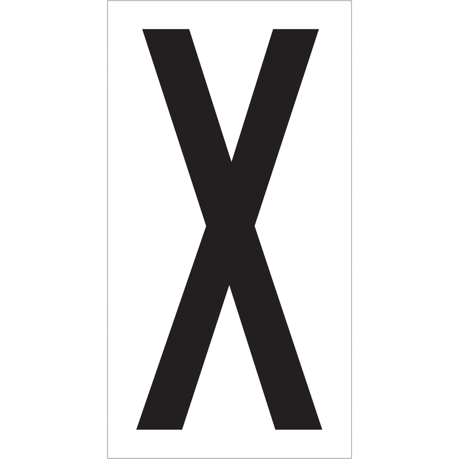 Professional-grade vinyl letter labels designed for warehouse location marking and rack organization. 3.5" letters on 4" x 2.1/8" labels with permanent adhesive backing. Case of 50 labels ready to deploy–no special equipment needed.