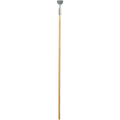 Heavy-duty 60" clip-on dust mop handle engineered for facilities maintenance teams. Features lacquered wood shaft with metal swivel head for superior maneuverability and durability. Sold as 1 each–ready to stock your janitorial supplies inventory.