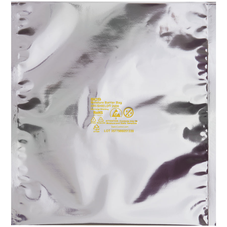 Heavy-duty 3.6 mil moisture barrier bags engineered for electronic component protection. 10x30" dimensions in cases of 100 units. Heat sealable design with multi-layer anti-static protection guards against moisture and electrostatic discharge.