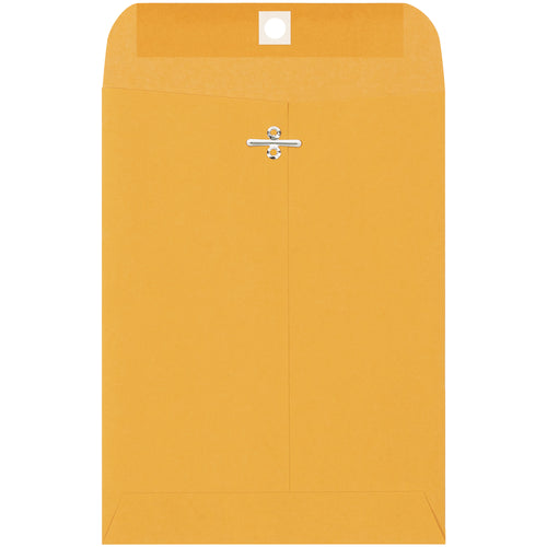 Heavy-duty 28 lb. woven kraft clasp envelopes sized 9.5 x 6.5