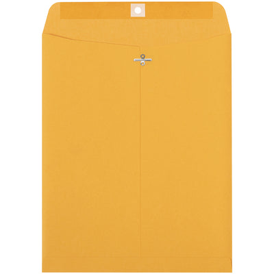 These durable 9.5x12.5" kraft clasp envelopes feature reinforced metal clasps and a secure gummed flap for permanent sealing and multiple reuses. Made from sturdy 28 lb. woven paper to withstand frequent handling and shipping. Get 500 envelopes per case–the cost-effective solution for mailrooms and industrial operations.