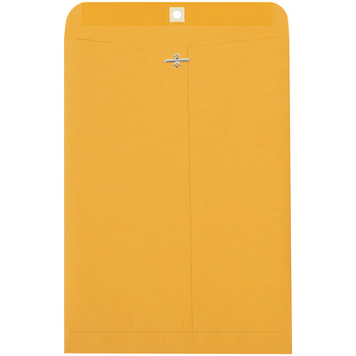 Heavy-duty 28 lb. woven kraft clasp envelopes built for repeated use and secure sealing. Reinforced metal clasps withstand rough handling and multiple ship cycles. Dimensions 9.25" x 14.5", sold by the case (500 count)‚the economical choice for high-volume mailrooms and industrial shipping.