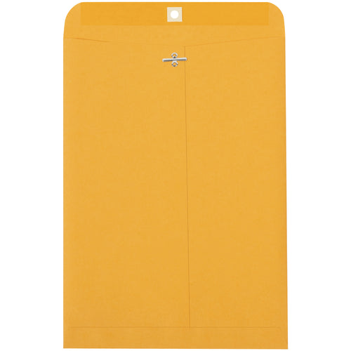 Heavy-duty 28 lb. woven kraft clasp envelopes built for repeated use and secure sealing. Reinforced metal clasps withstand rough handling and multiple ship cycles. Dimensions 9.25